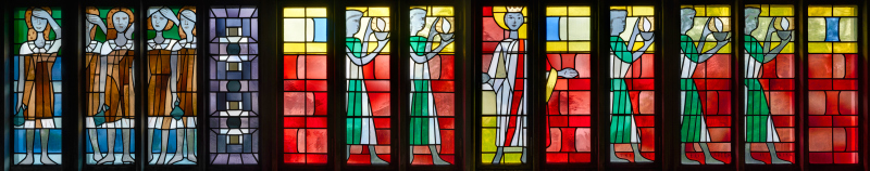 Kirchenfenster von St. Felix und Regula: Die fünf törrichten Jungfrauen